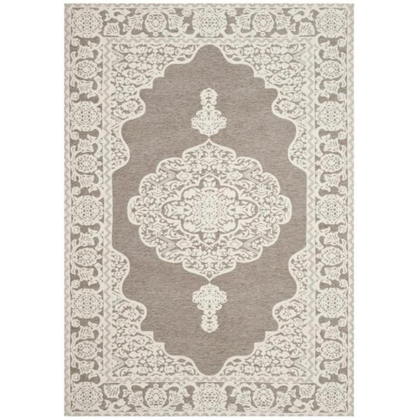 Safavieh 3 x 5 ft. Marbella Handwoven Rug, Small Rectangle - Light Grey and Ivory MRB615A-3 - main